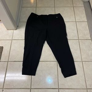 Talbots 20W Dress Pants Black Plaid Classic Straight Leg Womens 71%Rayon21%Nylon